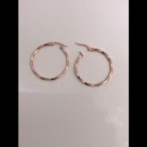 10k pink gold hoop earrings